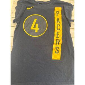 Nike Pacers Victor Oladipo #4 Basketball T-Shirt Med. Athletic Fit Dri-Fit VGUC